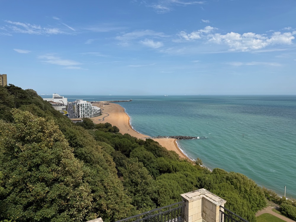 The Folkestone seafront from Leas Cliff Hall