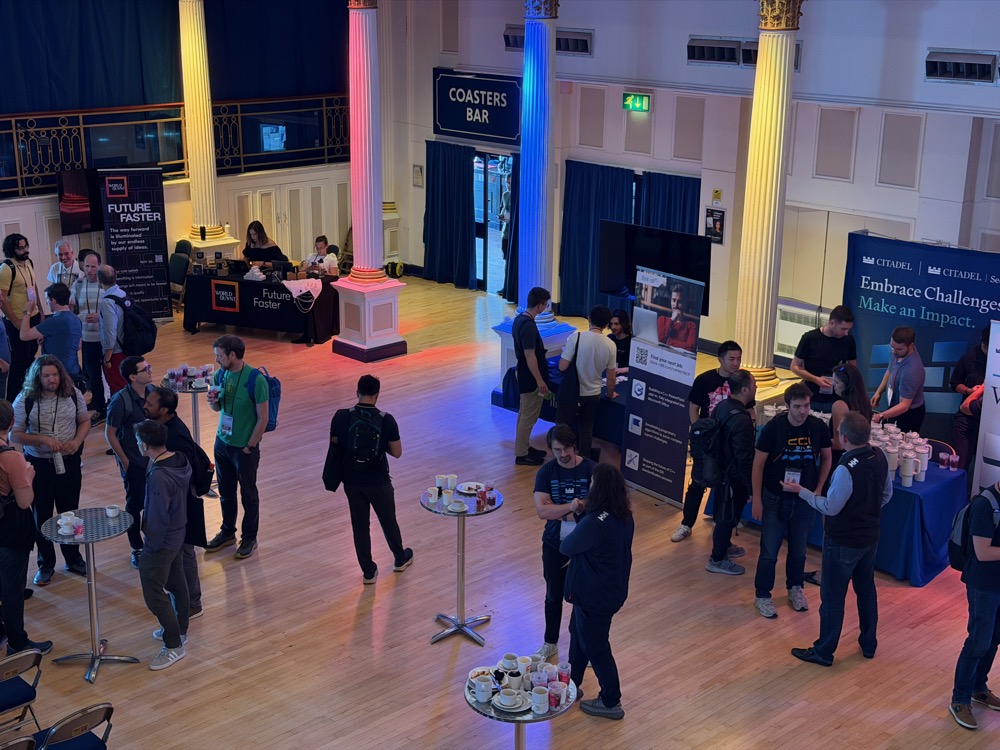 The sponsor exhibition and Coasters Bar