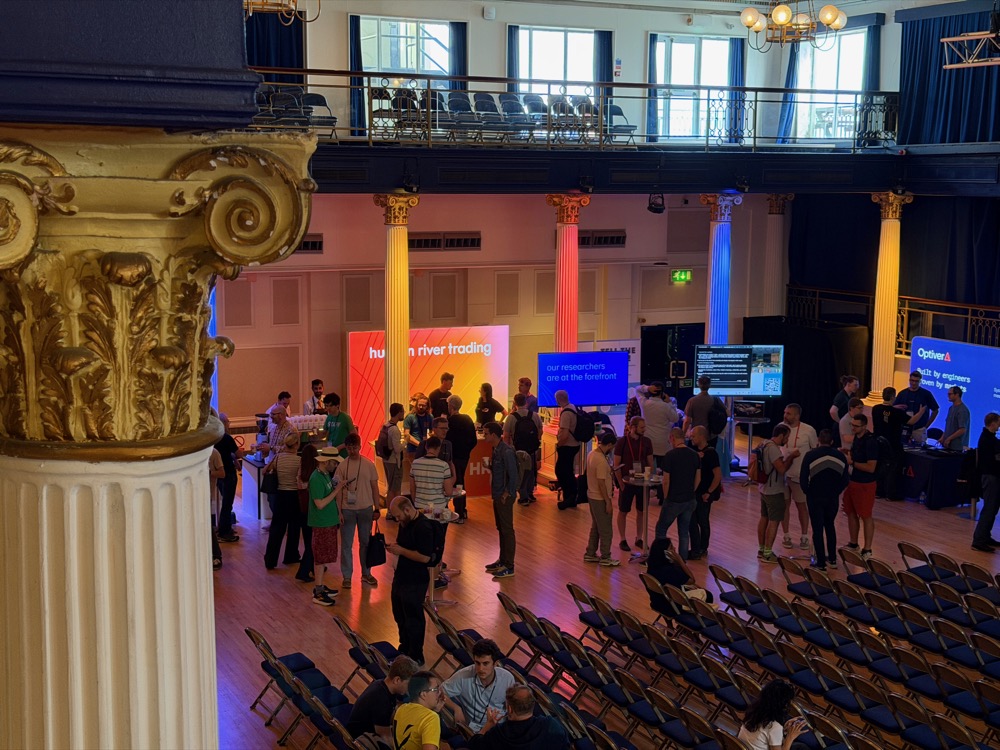 Networking among the sponsor booths